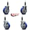 Service Caster 5'' Blue Poly Wheel Swivel 1'' Expanding Stem Caster Set 2 Brakes, 4PK SCC-EX20S514-PPUB-BLUE-2-TLB-2-1 - alternate 4